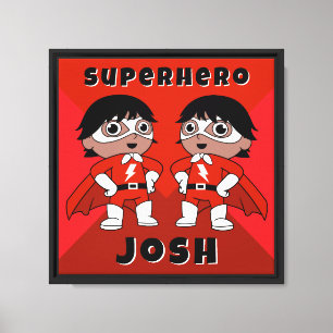 Boys Nursery Superhero Art Canvas Print