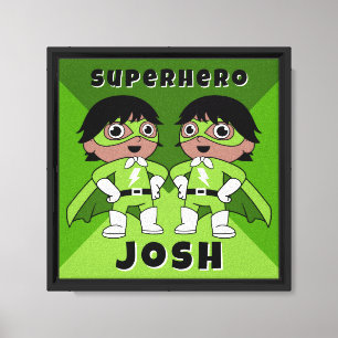 Boys Nursery Superhero Art Canvas Print