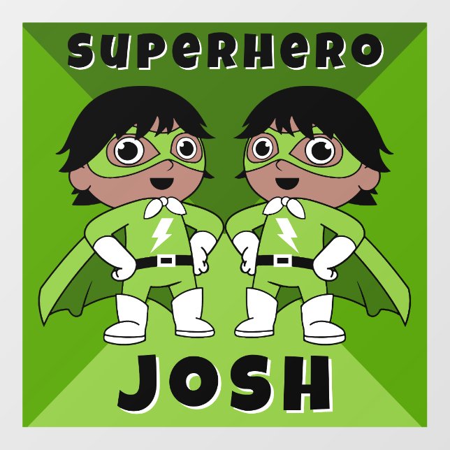 Boys Nursery Superhero Art Wall Decal (Front)