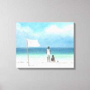 Boys on Beach Kenya Canvas Print