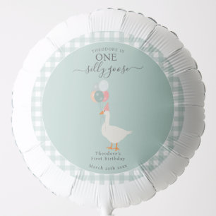 Boy's One Silly Goose 1st Birthday Party Balloon