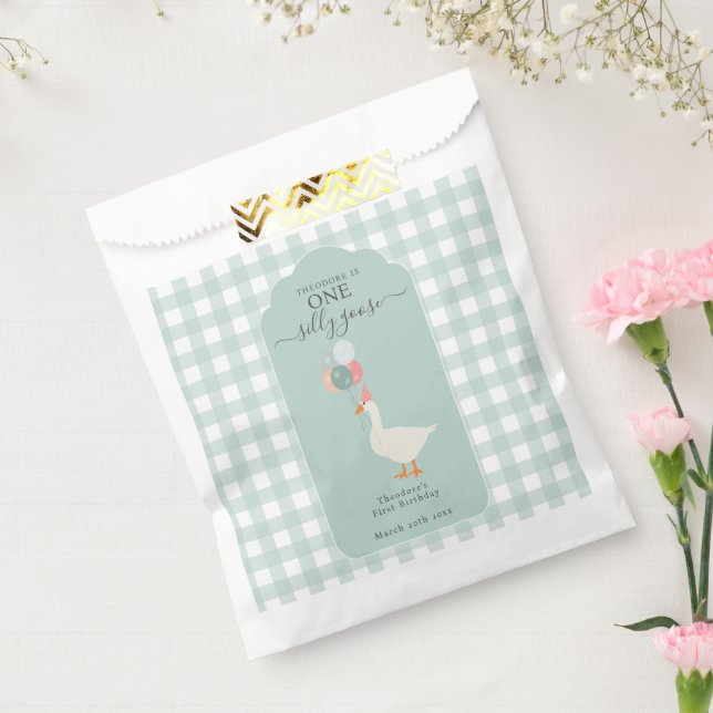 Boy's One Silly Goose 1st Birthday Party Favor Bag (Sealed)