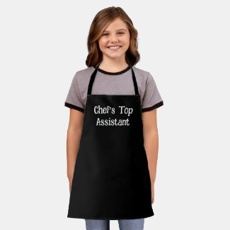 Boy's or girl's black & white chef apron