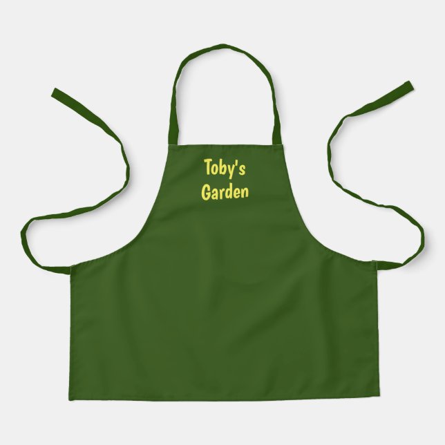 Boys' or girls' customizable gardening apron (Front)
