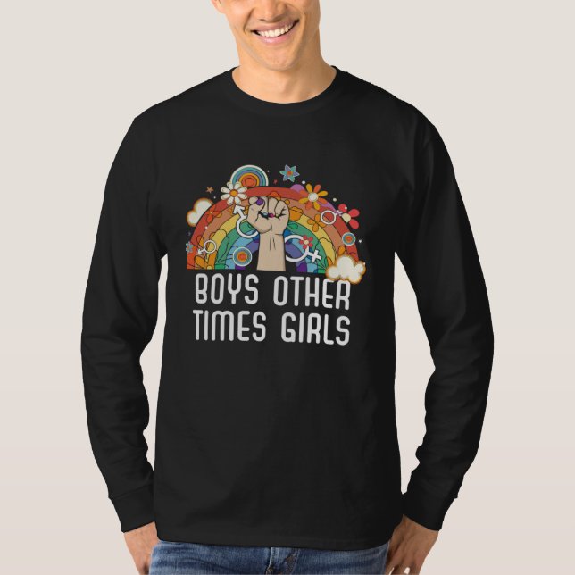 Boys Other Times Girls Bisexual Pride Bisexuality  T-Shirt (Front)