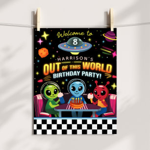 Boys Out Of This World Space Alien Welcome Sign