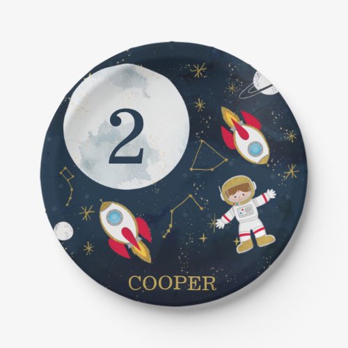 Boys Outer Space Birthday Party Paper Plate