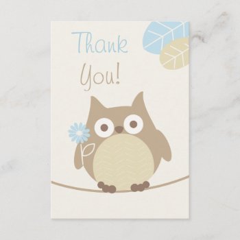Boys Owl Baby Shower Thank You by JK_Graphics at Zazzle