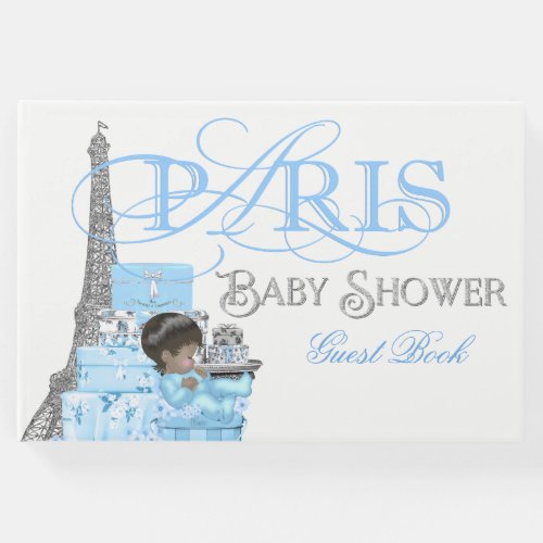 Boys Paris Baby Shower Guest Book