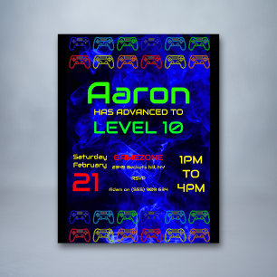 Boys Personalised Gaming Birthday Party Invitation
