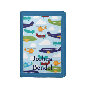 Boys Personalized Airplanes & Helicopters Wallet