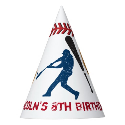 Boys Personalized Baseball Birthday Party Hats