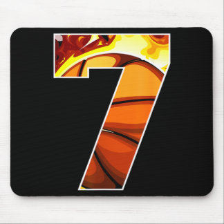 Boys Personalized Custom Number 7 Basball Mouse Pad