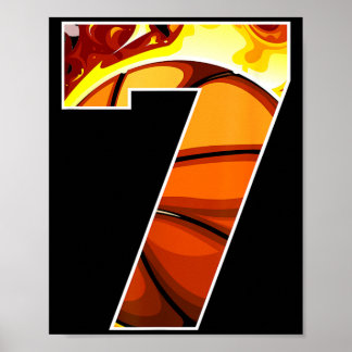 Boys Personalized Custom Number 7 Basball Poster