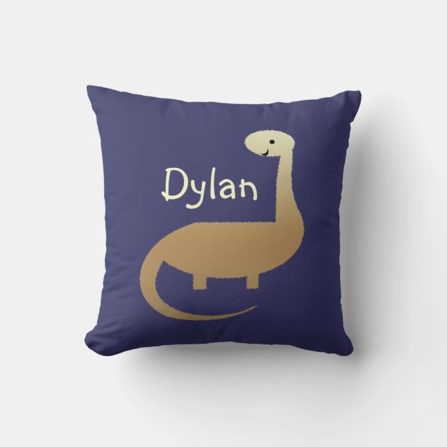 Boys Personalized Dinosaur Throw Pillow (Front)
