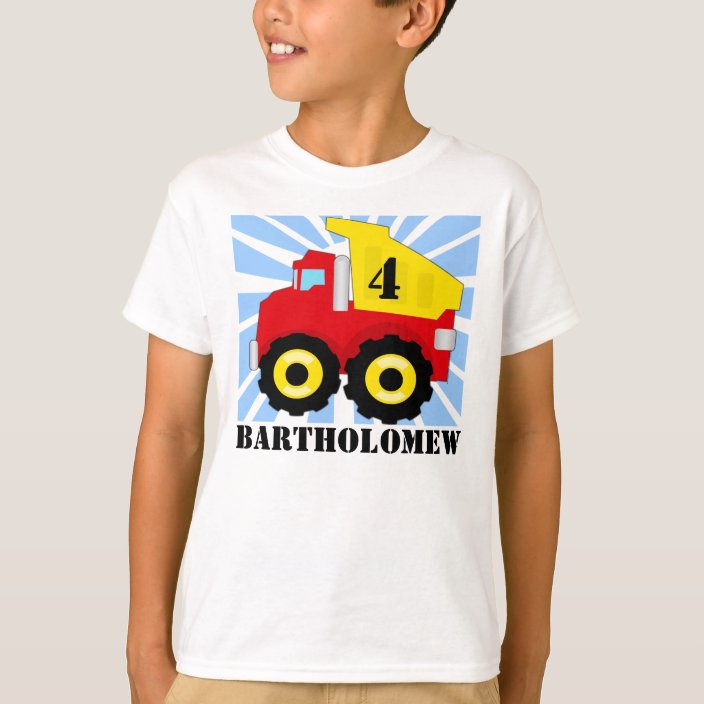 Boys Personalized Dump Truck Birthday T Shirt 0812