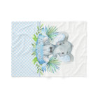 Boys Personalized Elephant Baby Blanket
