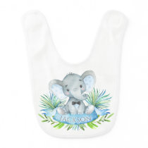 Boys Personalized Elephant Bib Boys Personalized Elephant Bib
