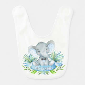 Boys Personalized Elephant Bib