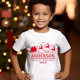 Boys Personalized Family Christmas Holiday T-Shirt