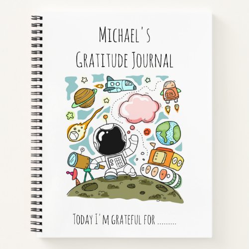 BOYS Personalized Gratitude Journal Space Theme 3