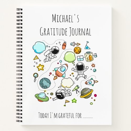 BOYS Personalized Gratitude Journal Space Theme 6