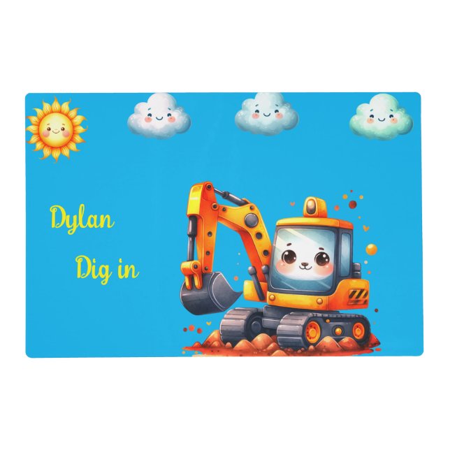 Boy's Personalized Laminated Placemat (Back)