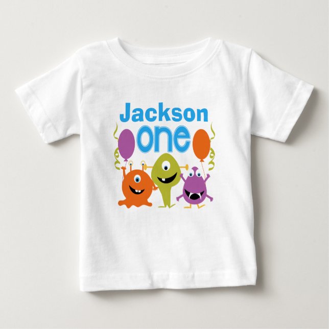 Boy's Personalized Monsters 1st Birthday T-shirt (Front)