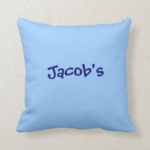 Boy's Personalized name pillow periwinkle blue