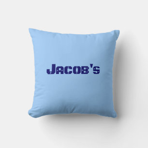 Boy's Personalized name pillow periwinkle blue
