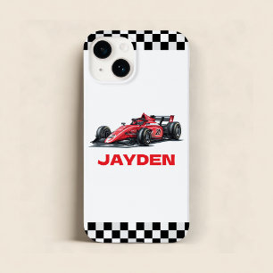 Boys Personalized Racing Car Case-Mate iPhone 14 Case