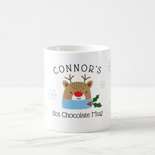 Boys Personalized Reindeer Hot Chocolate Mug