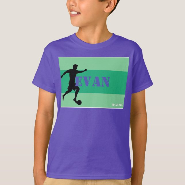 Boy's personalized  T Shirt  Green Bands HAMbWG (Front)