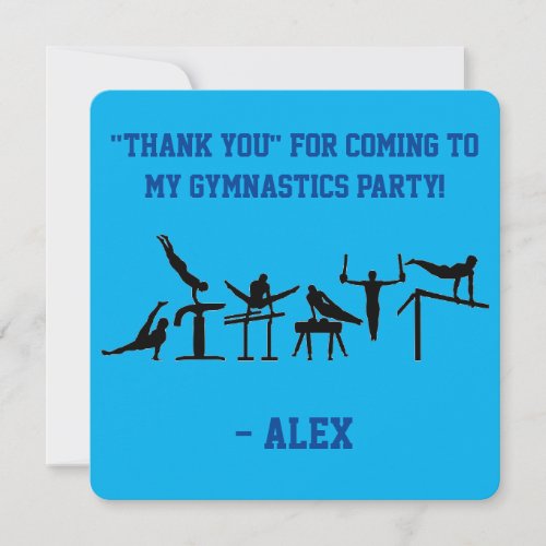 BOYS PERSONALIZED THANK YOU GYMNASTICS CARD THANK YOU CARD