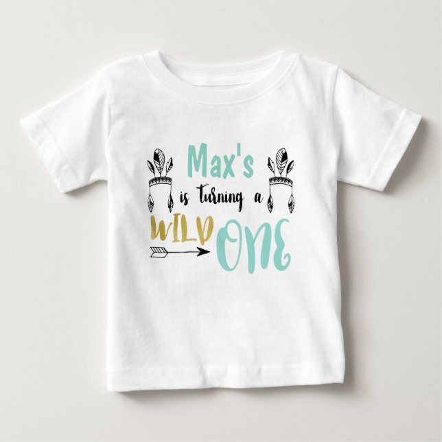 Boys Personalized Wild One Raglan Shirt (Front)