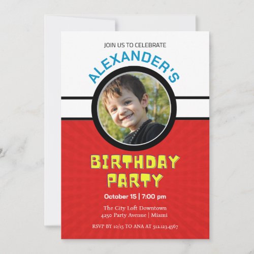 Boys Photo Superhero Birthday  Invitation