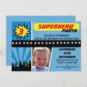 Boys Photo Superhero Birthday Invitation (Front/Back)