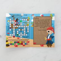 Boys Pirate Captain Secret Message Happy Birthday