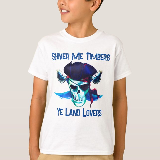 Boy's Pirate Skull Cotton T-Shirt | Kid's Clothing (Front)