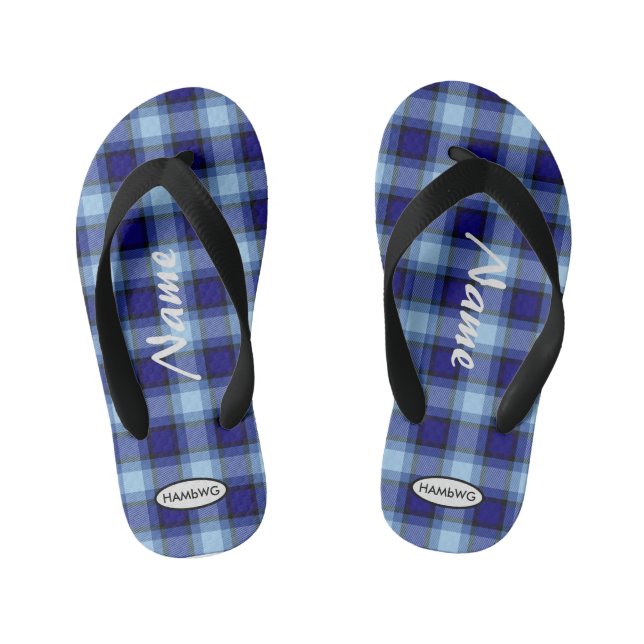 Boy's Plaid Flip-flops HAMbWG Kid's Flip Flops (Footbed)