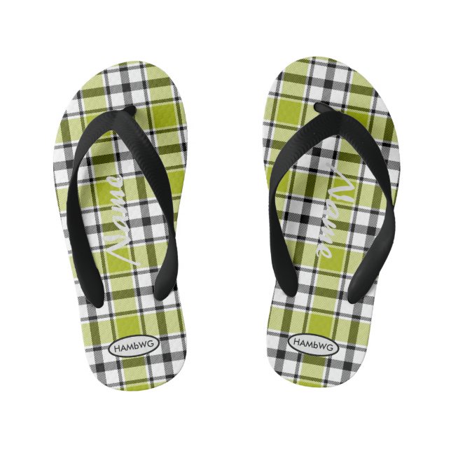 Boy's Plaid Flip-flops HAMbWG Kid's Flip Flops (Footbed)