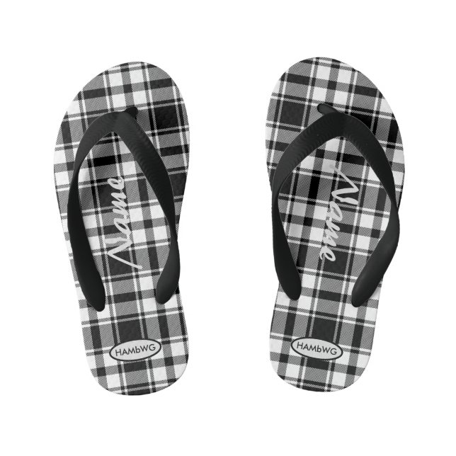Boy's Plaid Flip-flops HAMbWG Kid's Flip Flops (Footbed)