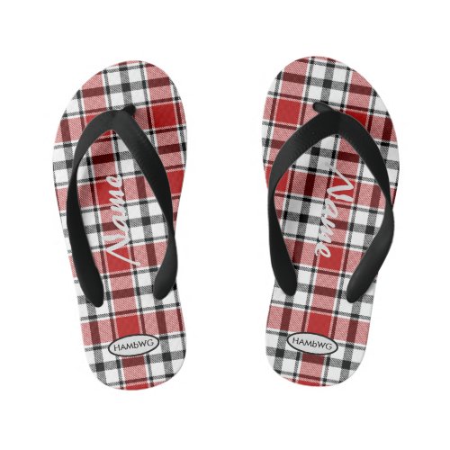 Boys Plaid Flip_flops HAMbWG Kids Flip Flops