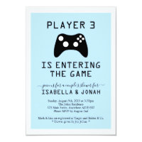 Boy's Player 3 Video Game Baby / Couple's Shower Invitation