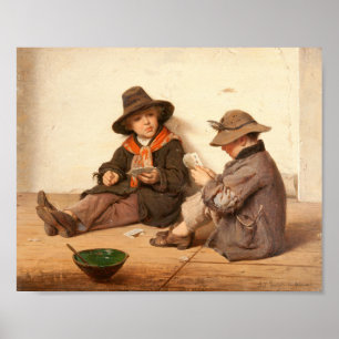 Boys Playing Cards   Antonio Ermolao Paoletti Poster