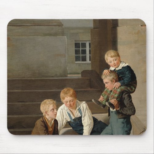 Boys Playing Dice in Front of Christiansborg Mouse Pad