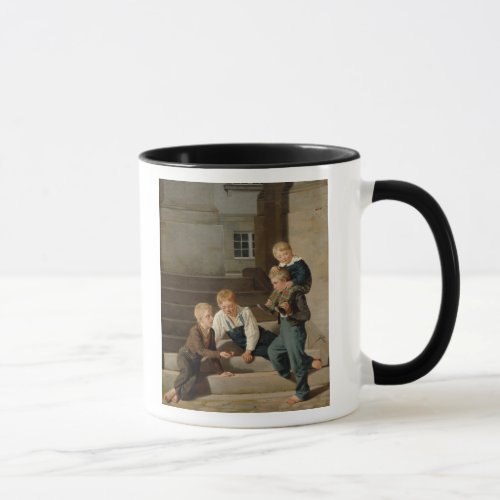 Boys Playing Dice in Front of Christiansborg Mug