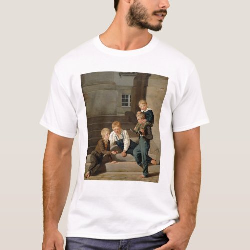 Boys Playing Dice in Front of Christiansborg T_Shirt