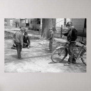 Boys Playing Marbles, Woodbine, Iowa, 1940 Poster