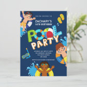 Boys Pool Party 10th Birthday Invitation | Zazzle